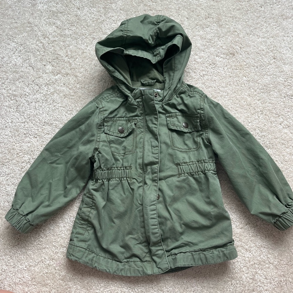 Old Navy Olive Hooded Utility Zip Jacket